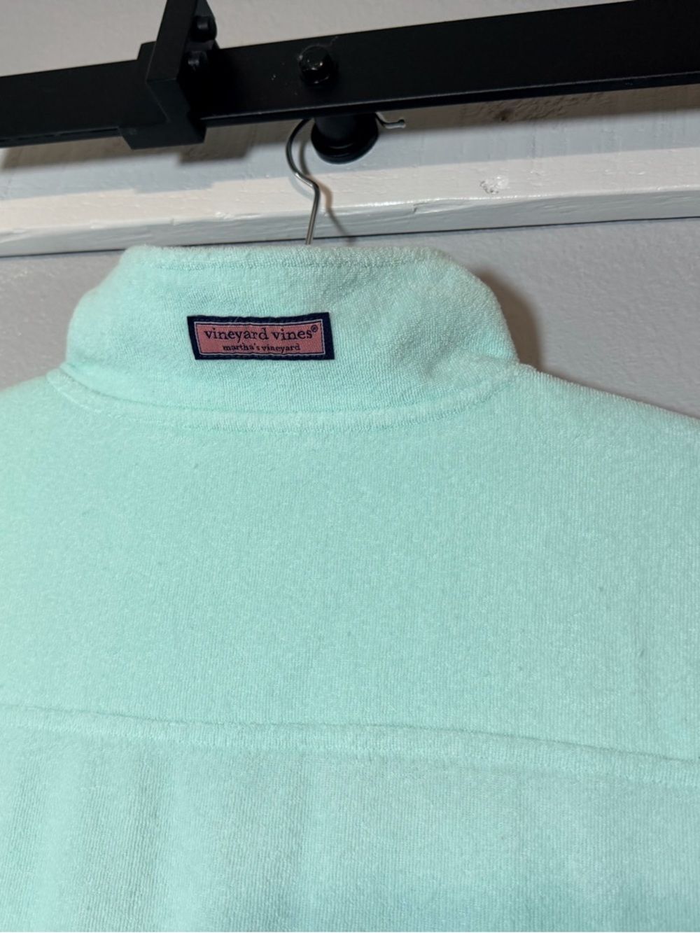 Vineyard Vines Women's Dreamcloth 1/4 Zip Shep Shirt Medium Mint Green - Picture 8 of 10